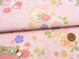 Dancing Japanese Flowers - Pink (Length) 1=0.25yard