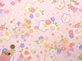 Dancing Japanese Flowers - Pink (Length) 1＝0.25yard