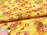 Flowers & Spiral Streams - Yellow (Length) 1=0.25yard