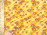 Flowers & Spiral Streams - Yellow (Length) 1=0.25yard