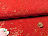 Gold Cherry and Grass - Red (Length) 1=0.25yard