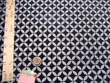 Metallic Shippo Pattern - Black/Silver (Length) 1=0.25yard