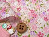 Hazy Cherry Blossoms in White/Pink (Length) 1=0.25yard