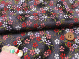 Hazy Cherry Blossoms in Black (Length) 1=0.25yard