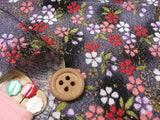 Hazy Cherry Blossoms in Black (Length) 1=0.25yard