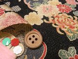 Flower Collection - Black (Length) 1=0.25yard