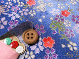Cherry Blossoms and Fluffy Butterflies on Blue (Length) 1=0.25yard