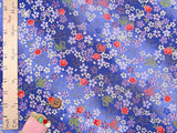 Cherry Blossoms and Fluffy Butterflies on Blue (Length) 1=0.25yard