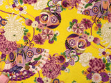 Court Carriage and Fans on Yellow (Length) 1=0.25yard