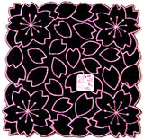 Hand Towel Made from Bamboo Fiber - Cherry Blossoms Black