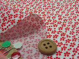 Tiny Cherry Blossoms - White/Red (Length) 1=0.25yard