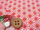 Modern Star Pattern - White/Red (Length) 1=0.25yard