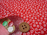 Tiny Cherry Blossoms - Red (Length) 1=0.25yard