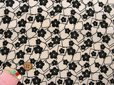 Ume Blossoms & Squares - Black (Length) 1=0.25yard