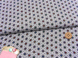 Modern Star Pattern - White/Black (Length) 1=0.25yard