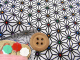 Modern Star Pattern - White/Black (Length) 1=0.25yard