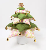 Asanoha-Star Flowers - White/Green/Pink (Length) 1=0.25yard