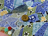 Kanoko Dots Patchworks on Blue (Length) 1=0.25yard