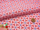 Asanoha Star Kaleidoscope Pattern - Red (Length) 1=0.25yard