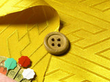 Jacquard Sayagata Pattern in Yellow (Length) 1=0.25yard