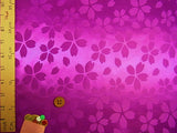 Rinzu Polyester: Reversible Cherry Blossoms on Magenta (Length) 1=0.25yard