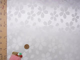 Rinzu Polyester: Reversible Cherry Blossoms on White (Length) 1=0.25yard