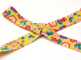 Japanese 3/5in Ribbon: Cherry Blossoms - Lemon (Quantity) 1=1yard