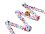 Japanese 3/5in Ribbon: Cherry Blossoms - Blue (Quantity) 1=1yard
