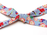 Japanese 3/5in Ribbon: Cherry Blossoms - Blue (Quantity) 1=1yard