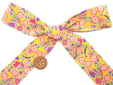 Japanese 1.2in Ribbon: Cherry Blossoms - Yellow (Quantity) 1=1yard