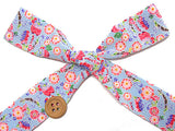 Japanese 1.2in Ribbon: Cherry Blossoms - Blue (Quantity) 1=1yard