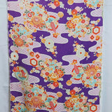 Rinzu Rayon - Mums on Shippo Water Purple (Length) 1=0.25yard