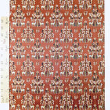 Nishijin-ori Silk Brocade Deer under a Tree - Brick (Length) 1=0.25yard