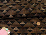 Nishijin-ori Silk Brocade Triangle Pattern - Black (Length) 1=0.25yard