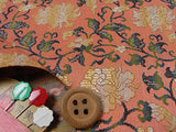 Nishijin-ori Silk Brocade Peony Pattern on Coral Pink (Length) 1=0.25yard