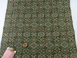 Nishijin-ori Silk Brocade Shippo Joints in Dark Green Tea (Length) 1=0.25yard
