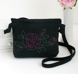 Sashiko Pochette Kit - Elegant Roses