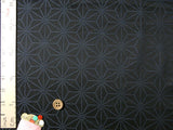 Jacquard Dotted Asanoha Star Pattern - Black/Blue (Length) 1=0.25yard