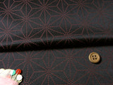 Jacquard Dotted Asanoha Star Pattern - Black/Red (Length) 1=0.25yard