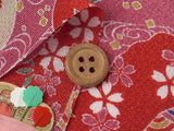 Japanese Flowers & Patterns in Michinaga Design - Red (Length) 1=0.25yard