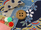 Japanese Flowers & Patterns in Michinaga Design - Blue (Length) 1=0.25yard