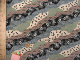Japanese Flowers & Patterns in Michinaga Design - Black (Length) 1=0.25yard
