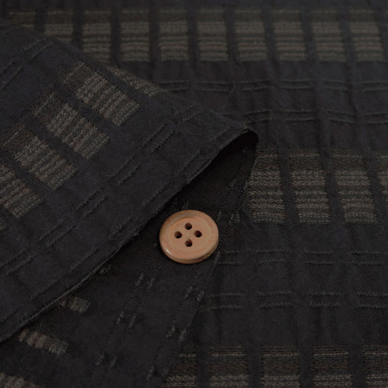 Cotton-Wool Dobby Fabric – Soft Border Stitch -Charcoal Gray (Length) 1=0.25yard