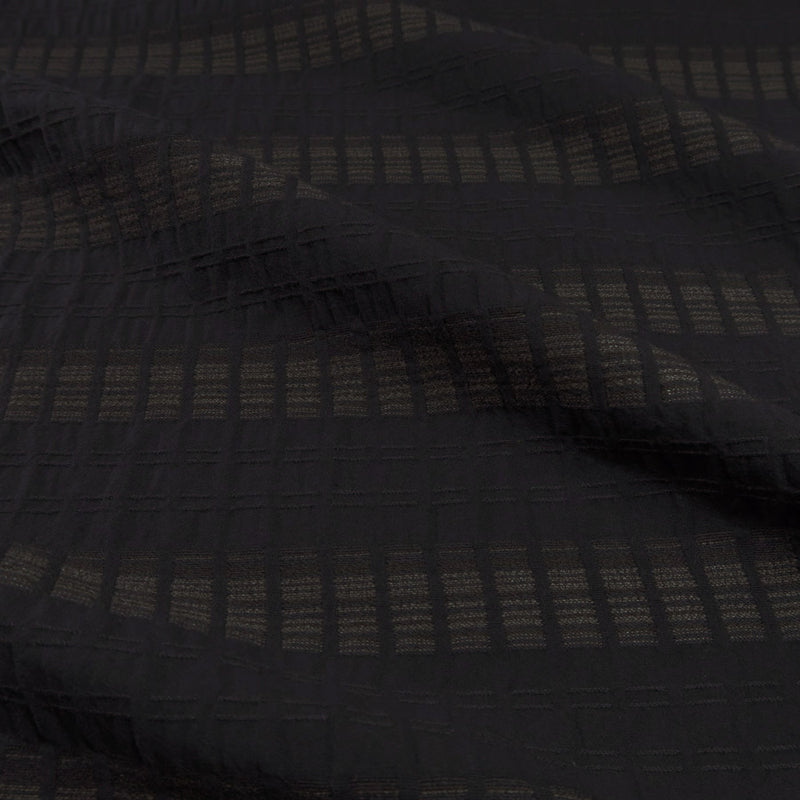 Cotton-Wool Dobby Fabric – Soft Border Stitch -Charcoal Gray (Length) 1=0.25yard