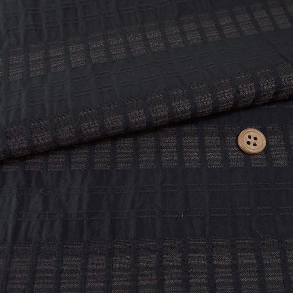 Cotton-Wool Dobby Fabric – Soft Border Stitch -Charcoal Gray (Length) 1=0.25yard