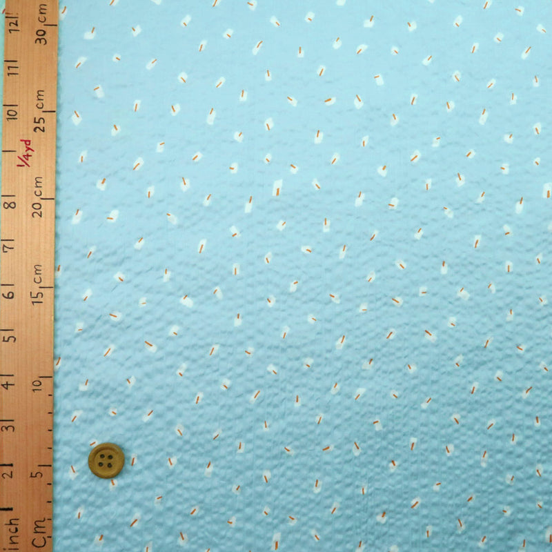 Light Cotton - Subtle Square Pattern Sky Blue (Length) 1=0.25yard