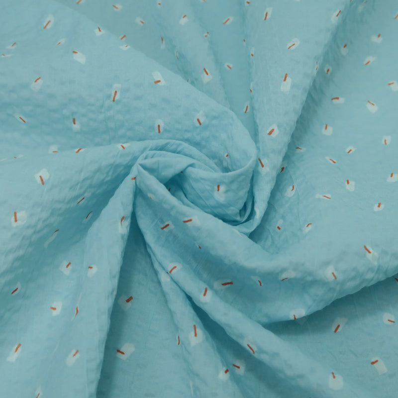 Light Cotton - Subtle Square Pattern Sky Blue (Length) 1=0.25yard