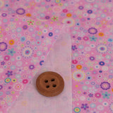 Cotton – Colorful Floral Beads, Pink (Length) 1=0.25yard