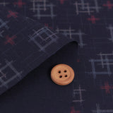 Japanese Ikat Igasuri Style Motif -Navy / Red Accents (Length) 1=0.25yard