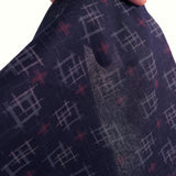 Japanese Ikat Igasuri Style Motif -Navy / Red Accents (Length) 1=0.25yard